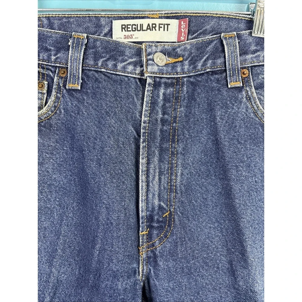 Vintage Levi's 505 Jeans Men 36x34 Dark Blue Regular Fit Straight Leg Denim Y2K